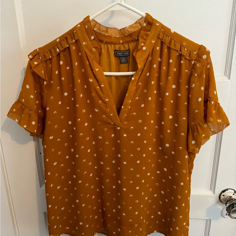 J Crew mustard blouse, like new!
